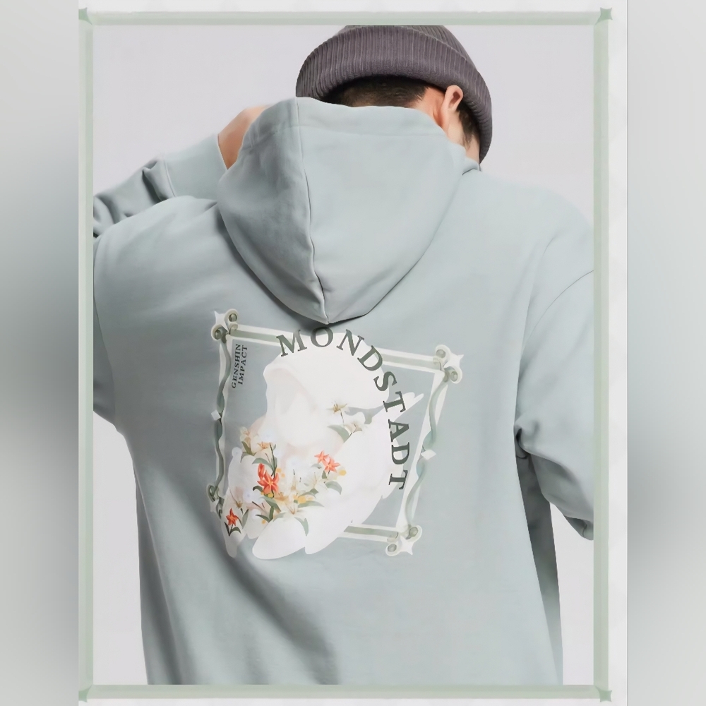 Genshin Impact Mondstadt Floral Hoodie XL | Official miHoYo Anime Game Pullover